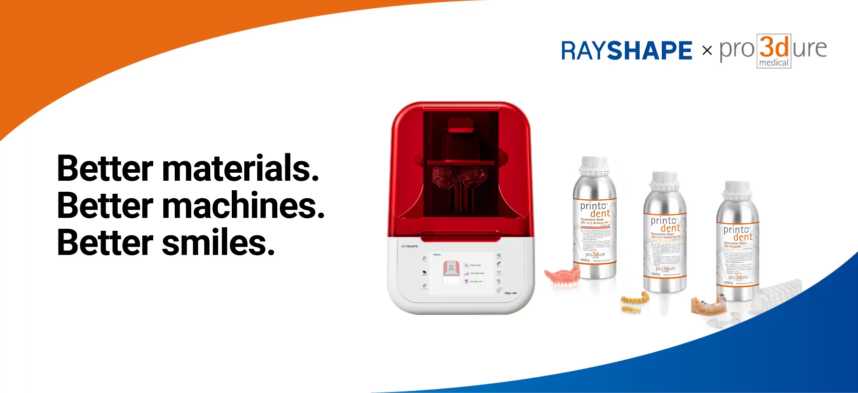 RAYSHAPE and pro3dure medical Validate Resin Compatibility for Advanced Dental 3D Printing